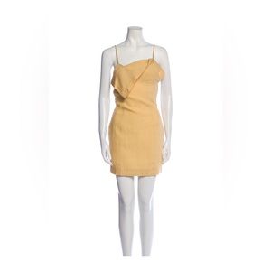 Jacquemus yellow linen midi dress in excellent condition